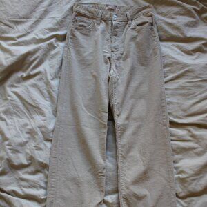 Levis Ribcage Straight Ankle Cream Corduroy Pants